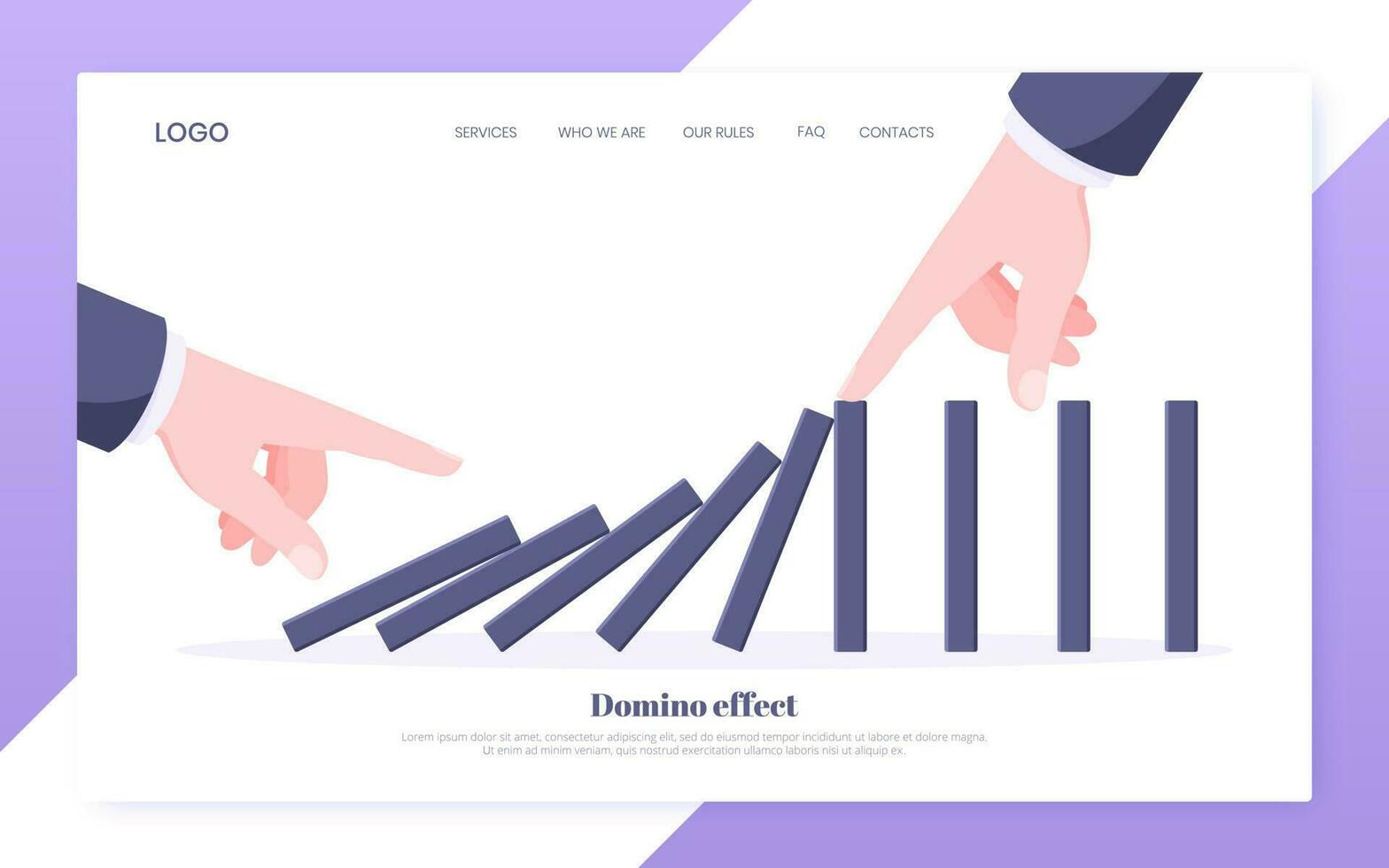 Domino effect business concept. vector