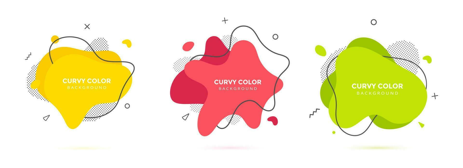 Modern liquid irregular amoeba blob shape abstract elements graphic flat style design fluid vector illustration.