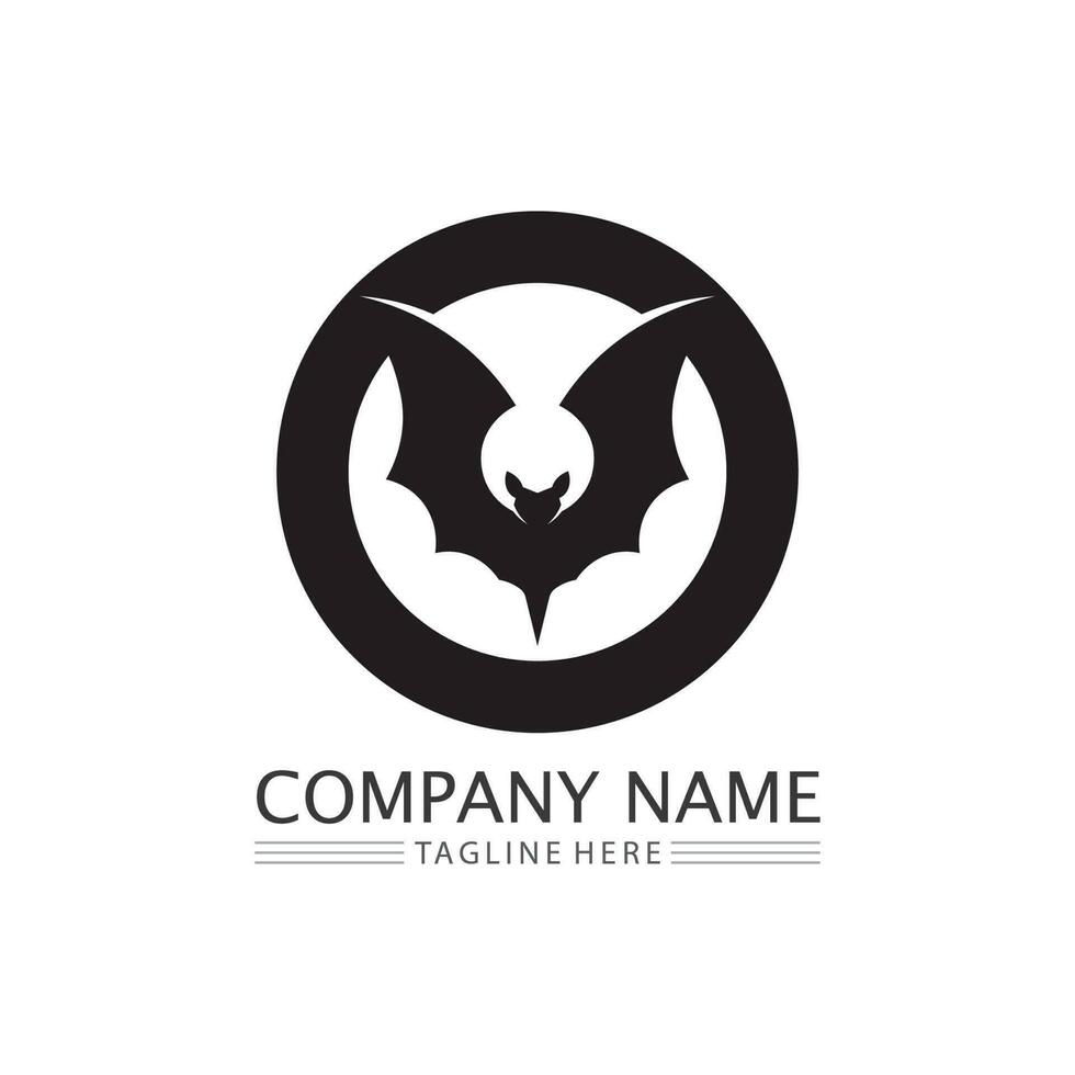 bat vector icon logo template