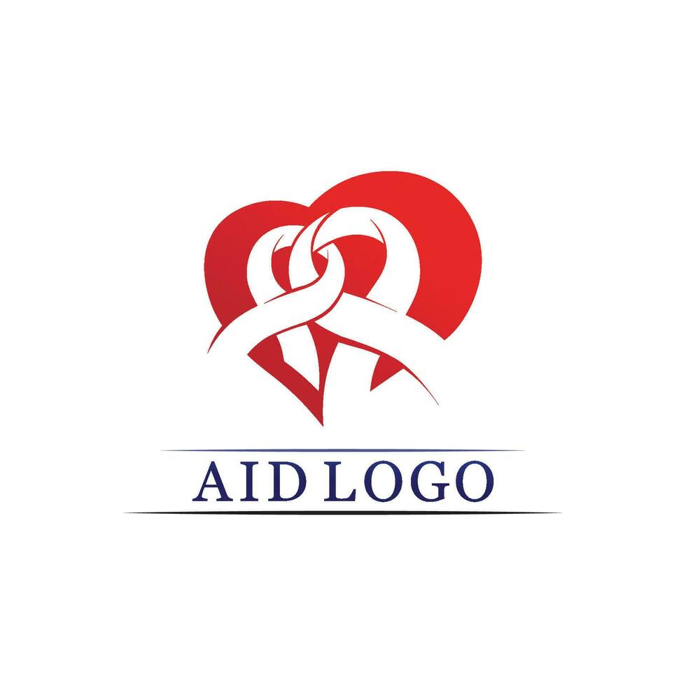 aids ribbon logo and world aids day vector design