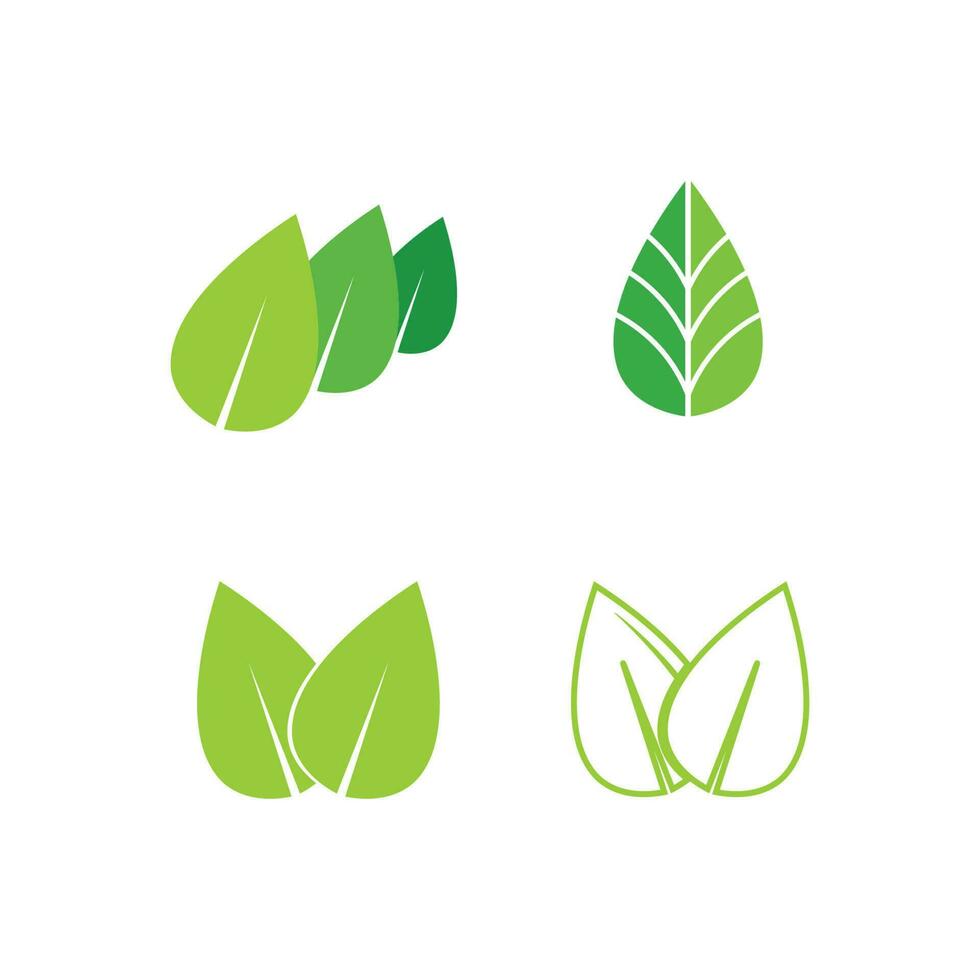 vector de hoja de árbol y concepto amigable de diseño de logotipo verde