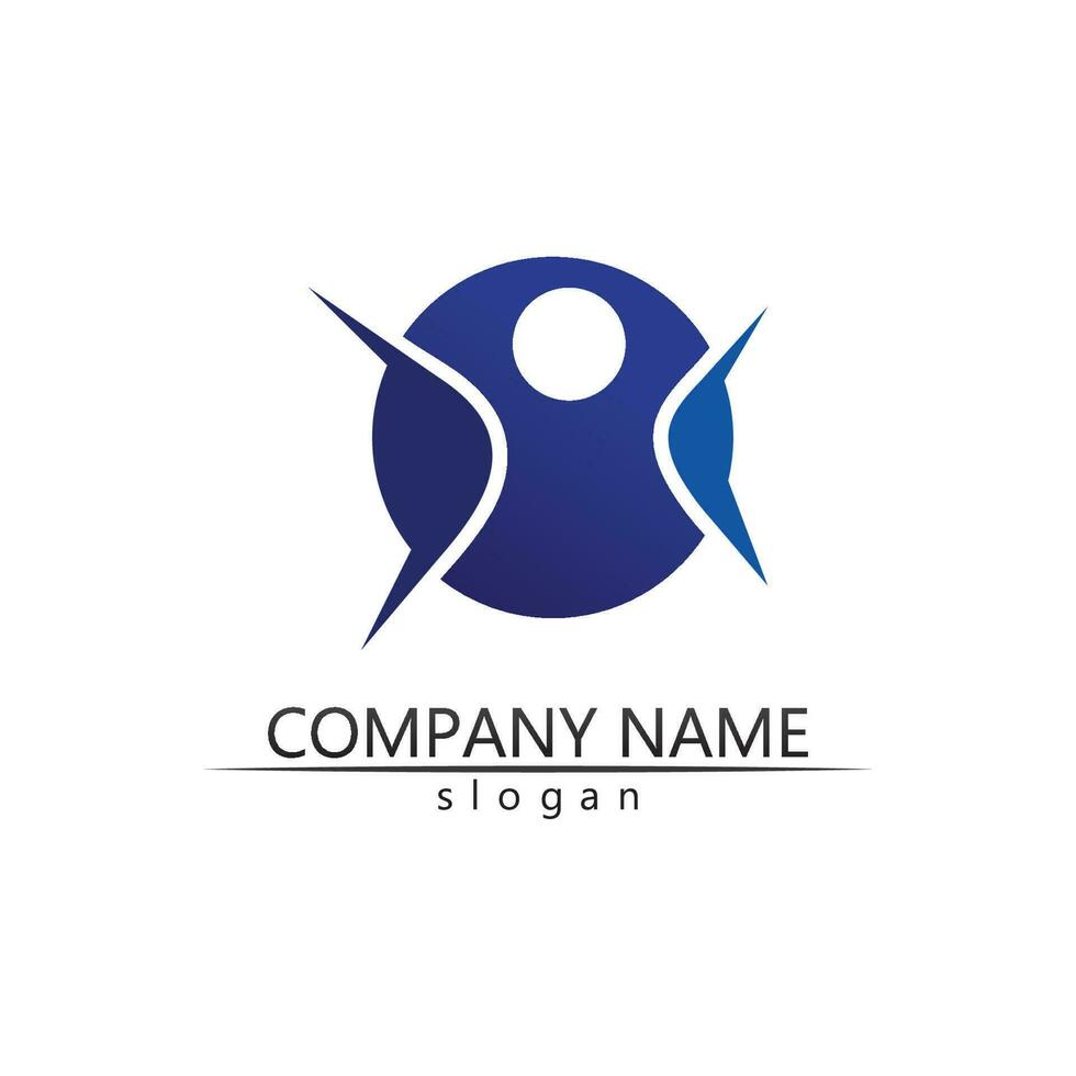 Cuidado del logotipo del vector de la comunidad de personas, red de grupo y plantilla de diseño de icono social