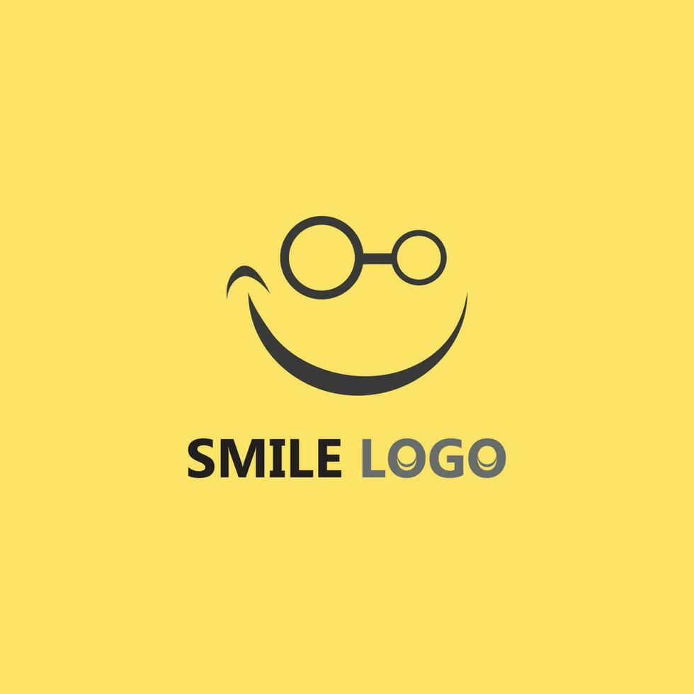 icono de sonrisa, sonrisa, diseño de logotipo vectorial, emoticonos felices, diseño divertido y felicidad de emoji vectorial vector