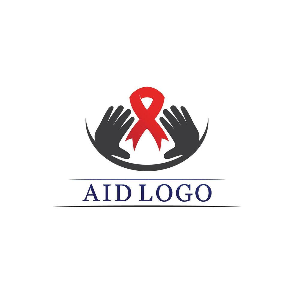 logotipo de la cinta del sida y diseño vectorial del día mundial del sida vector