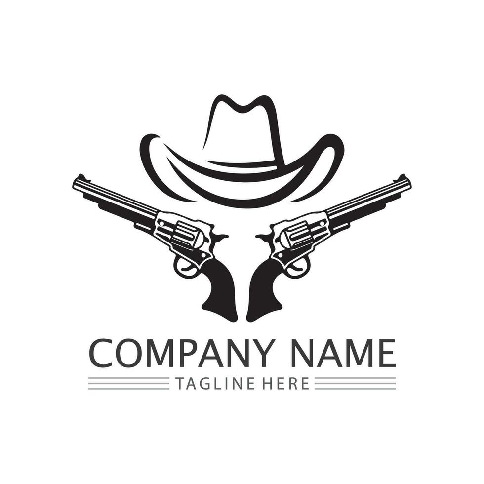 cowboy hat logo icon vector design template