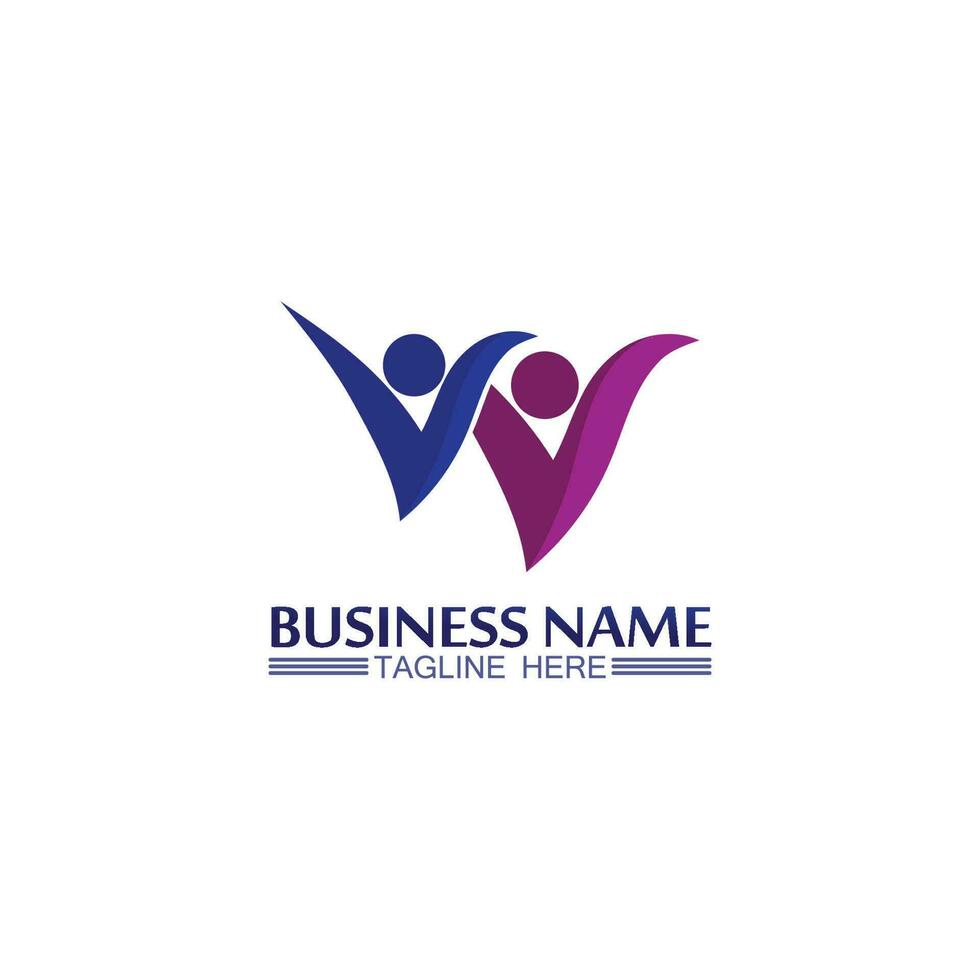 succes logo team work brand and business logo, vector community, unity colorful and friendship , partner teamwork care logo