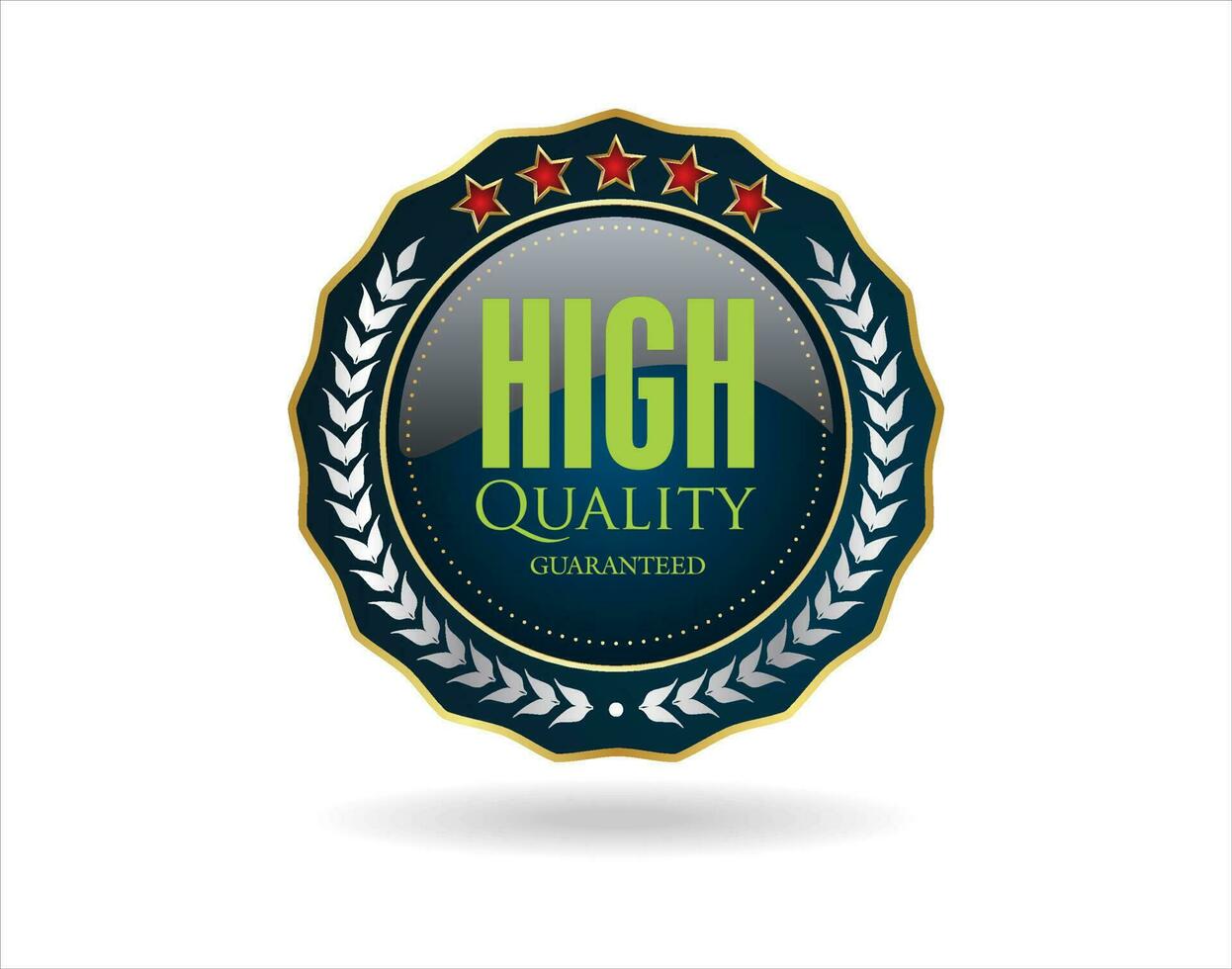 Silver and blue high quality badge vector illustration