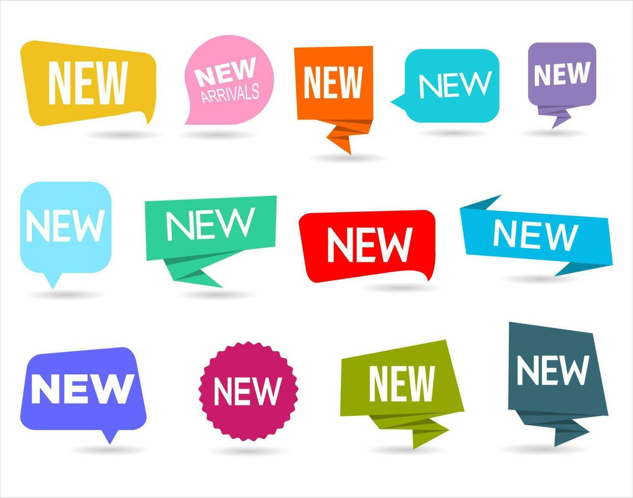 Collection of Modern colorful New note label mark tag vector