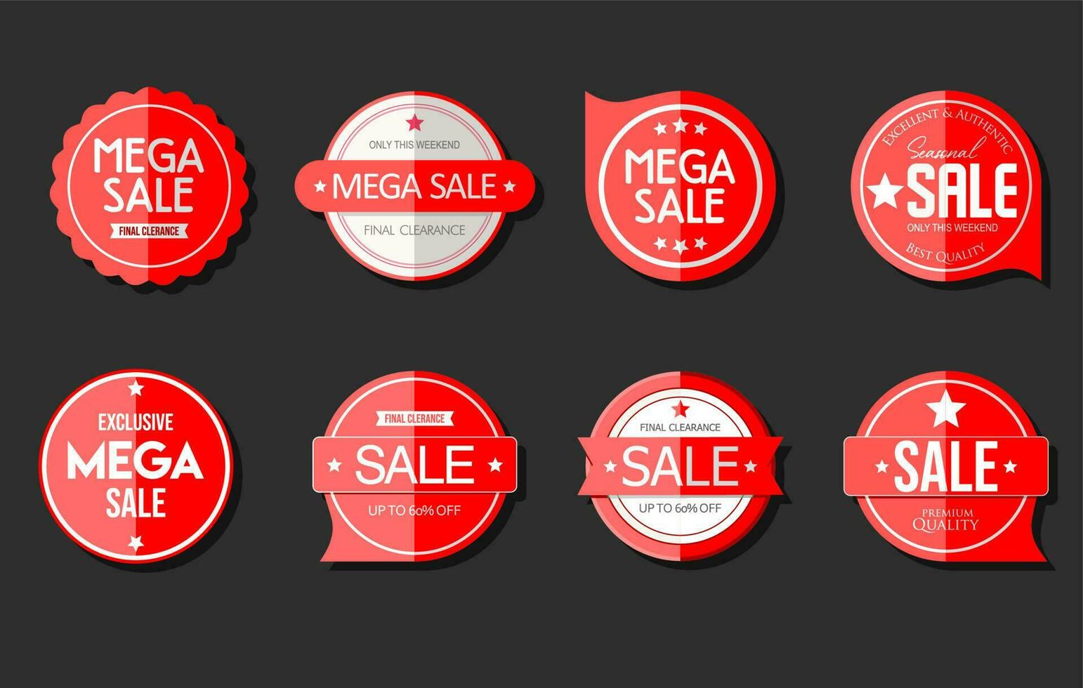 Collection of Sale creative banner set vector illustration discount promotion layout