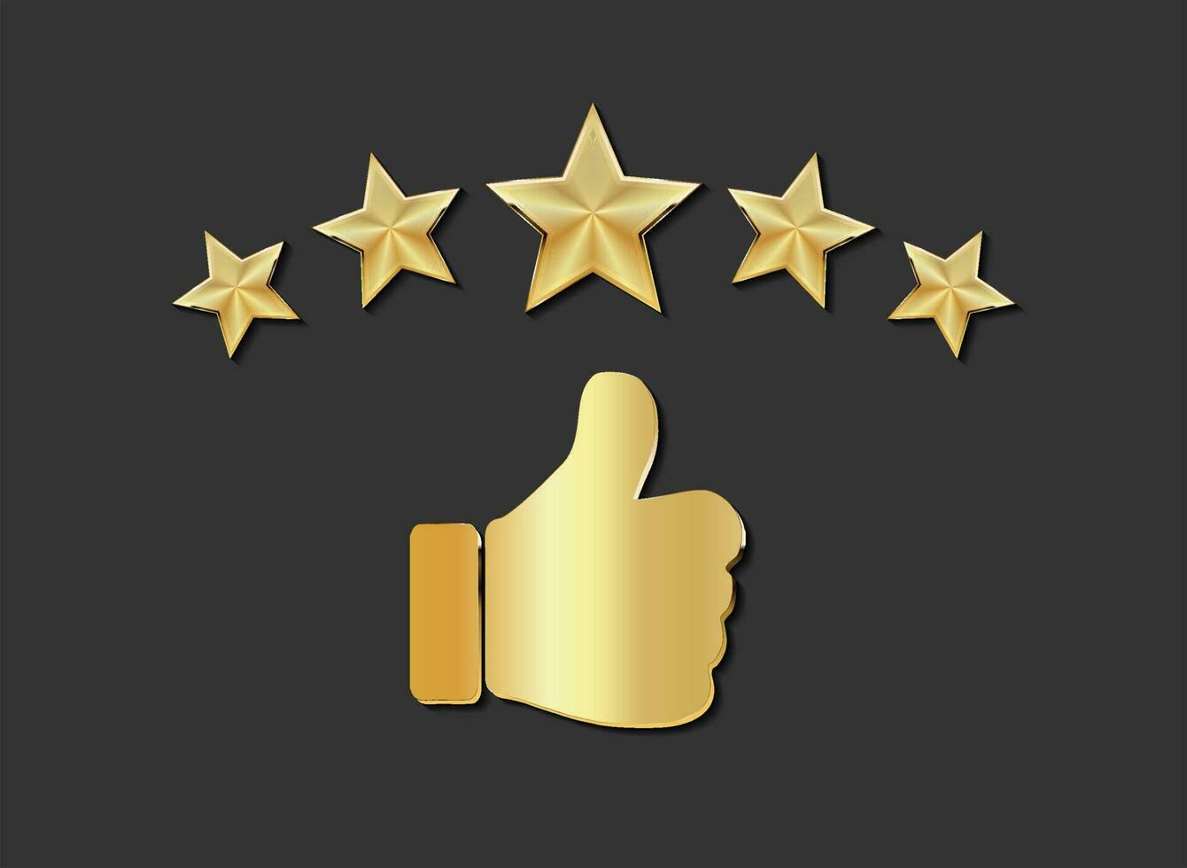 Customer review icon quality rating five stars on black background vector