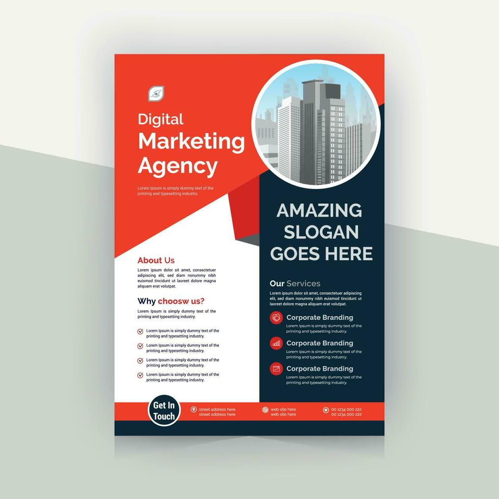 Corporate business flyer poster pamphlet brochure. Modern creative flyer Design. Business A4 print brochure template vector. real state business presentation. vector