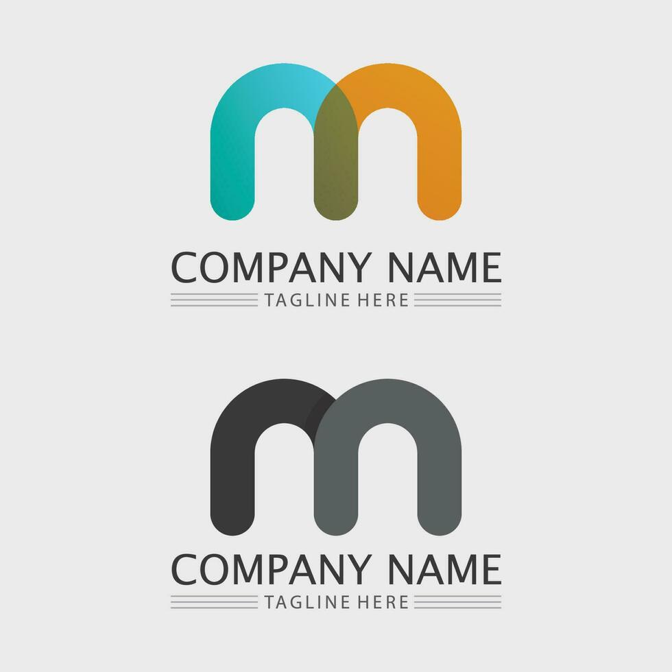 M letter logo design vector identity icon sign