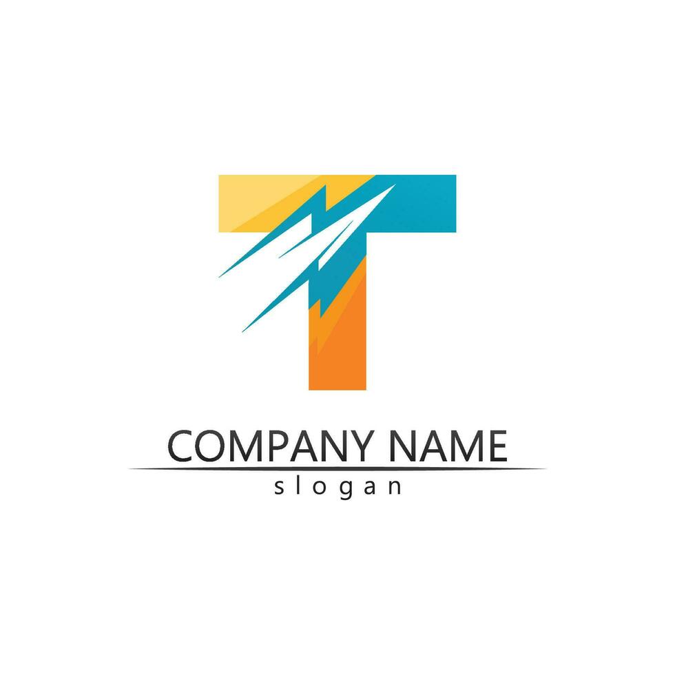 T letter, T logo vector font alphabet design and icon T