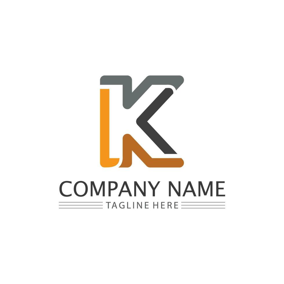 K logo design K letter font Concept Business logo vector and design initial company