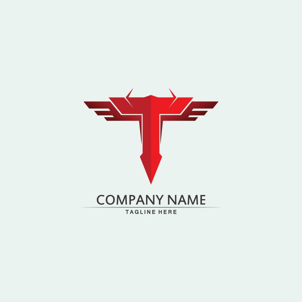 T letter, T logo vector font alphabet design and icon T