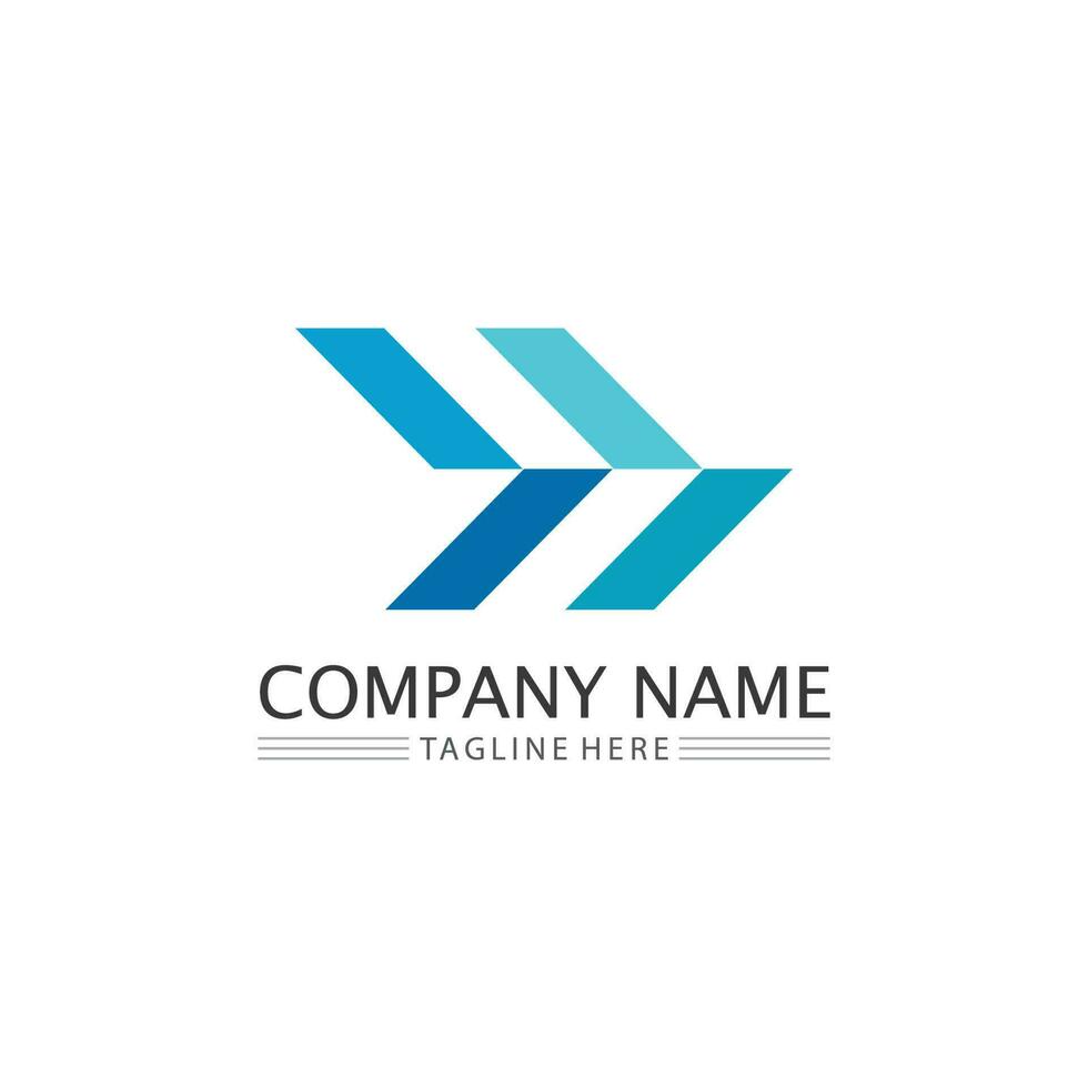 Arrow logo  design vector for music, media, play, digital audio and speed, finance, business template logo