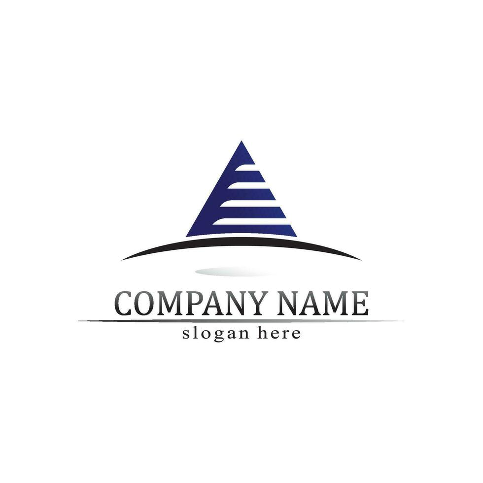 triangle pyramid logo design and vector symbol egyptian and logo business