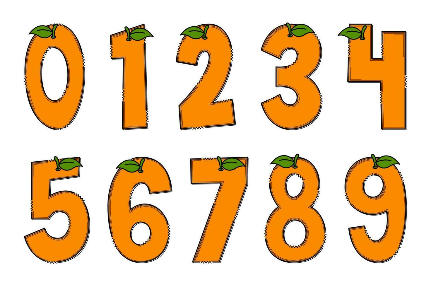 Handcrafted Orange Letters. Color Creative Art Typographic Design vector