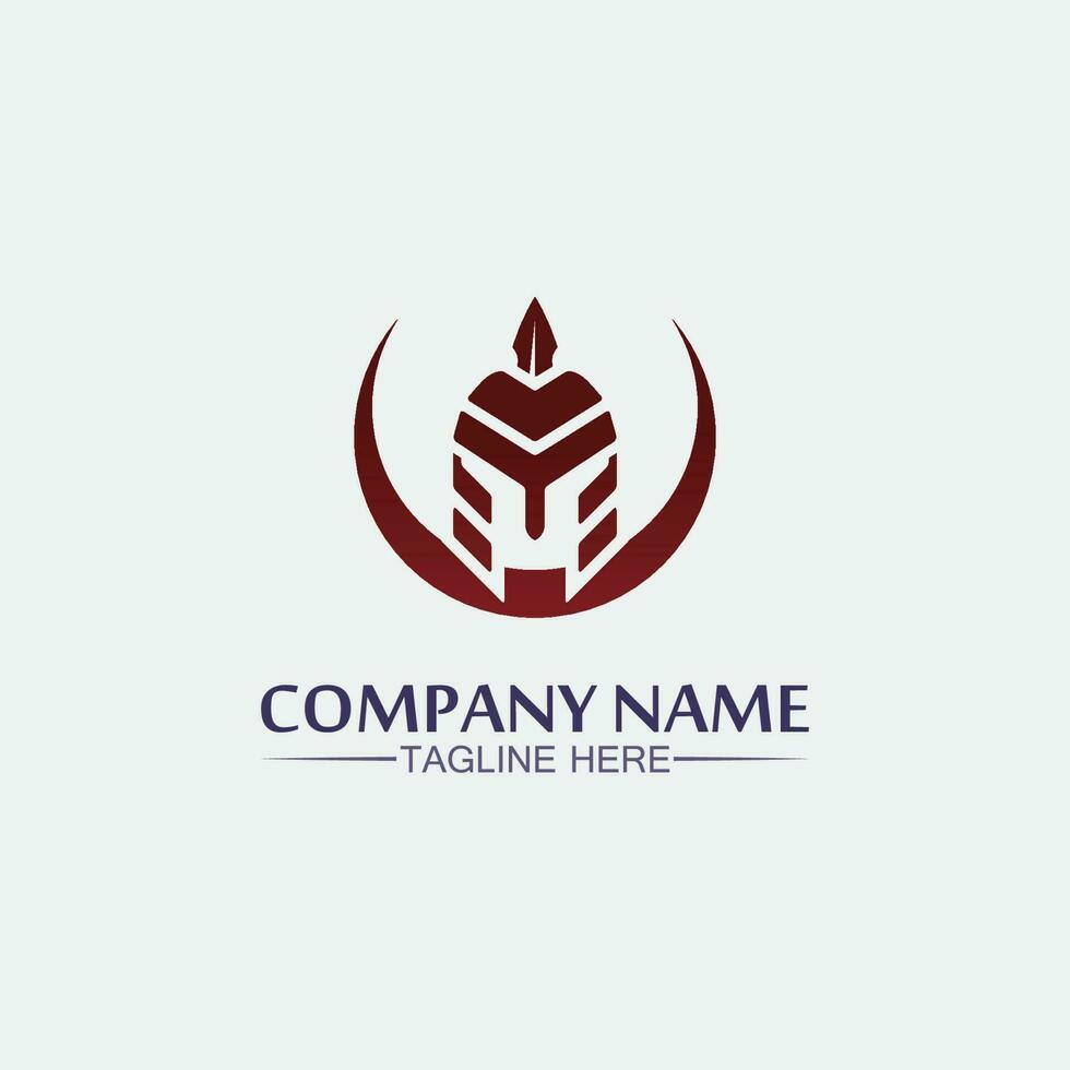 Spartan helmet, gladiator logo template vector icon design, head icon of warriors, soldier