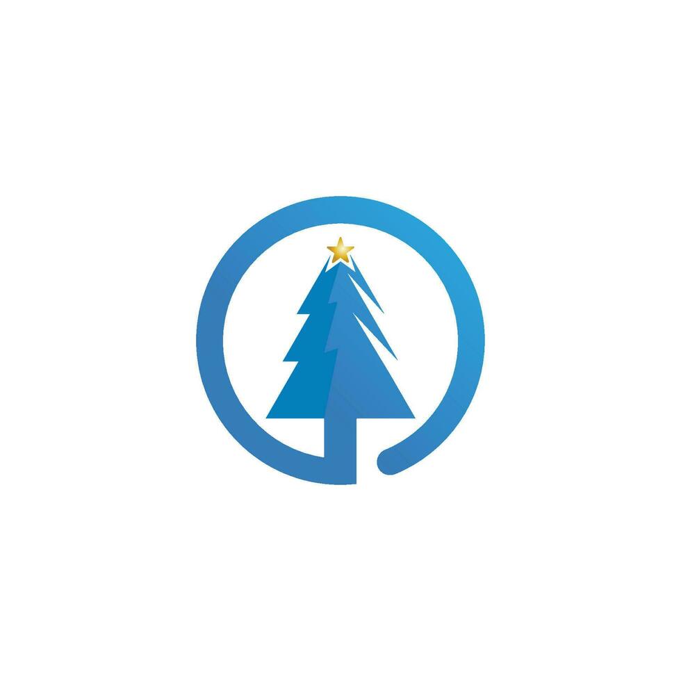 merry Christmas icon Tree vector illustration and logo design