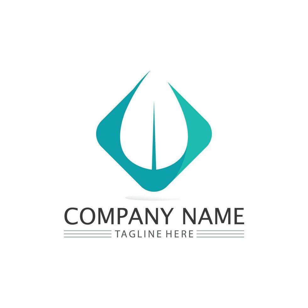 Tree leaf vector and green logo design friendly concept