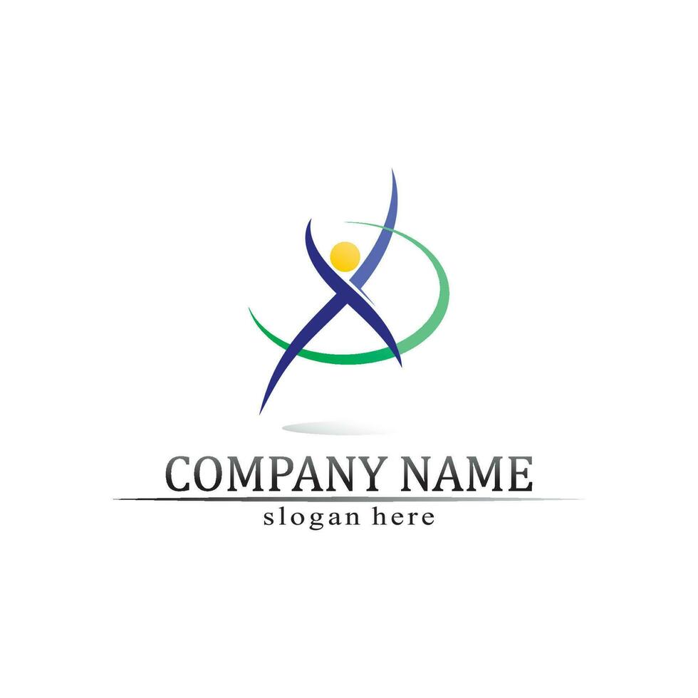 People logo, Team, Succes people work, Group and Community, Group Company and Business logo vector and design Care, Family icon Succes logo