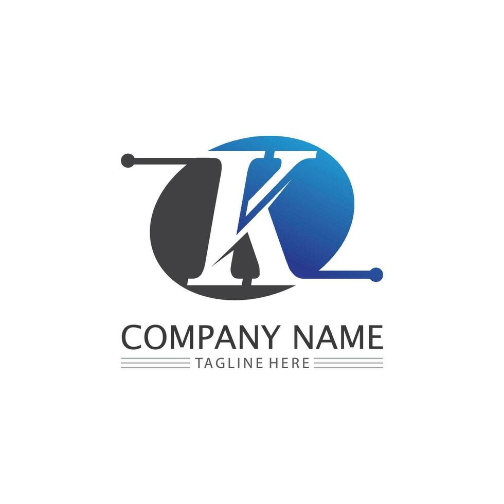 K logo design K letter font Concept Business logo vector and design initial company