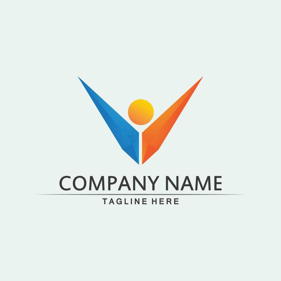 Community logo people work team and business vector logo and design group family