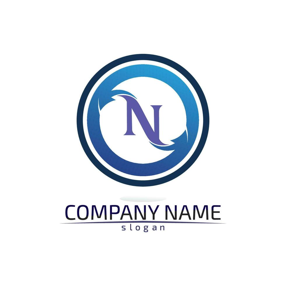 N font NLetter Logo Template vector and desain