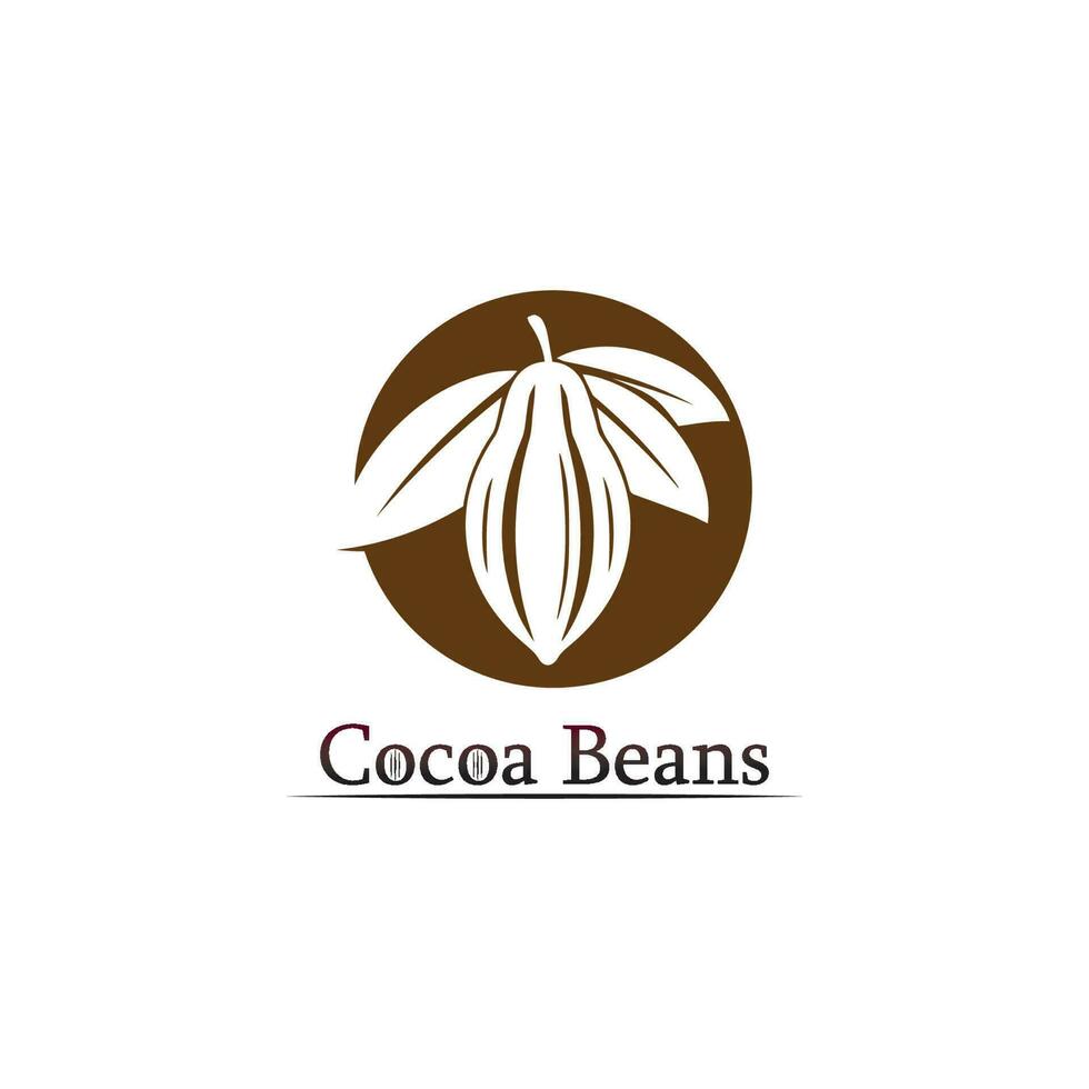 logotipo de chocolate e icono de cacao y diseño vectorial nuez y nuez deliciosa vector