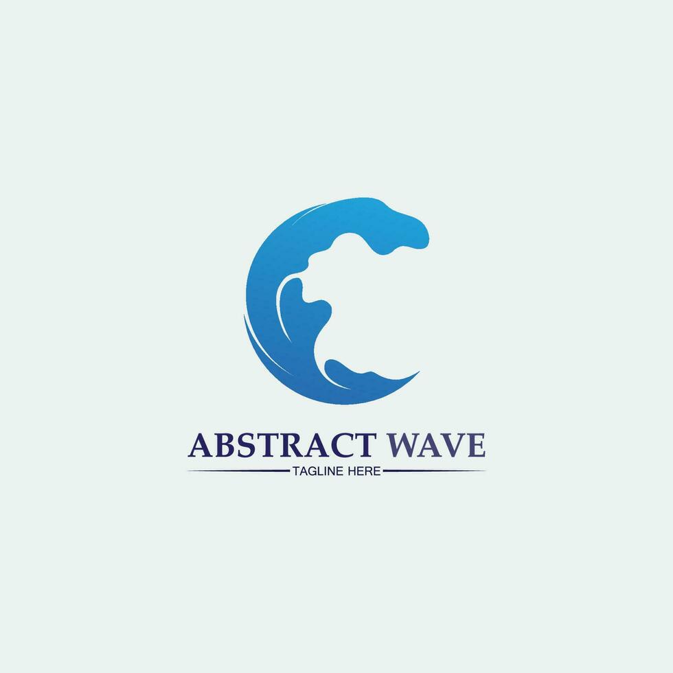 Water wave icon vector