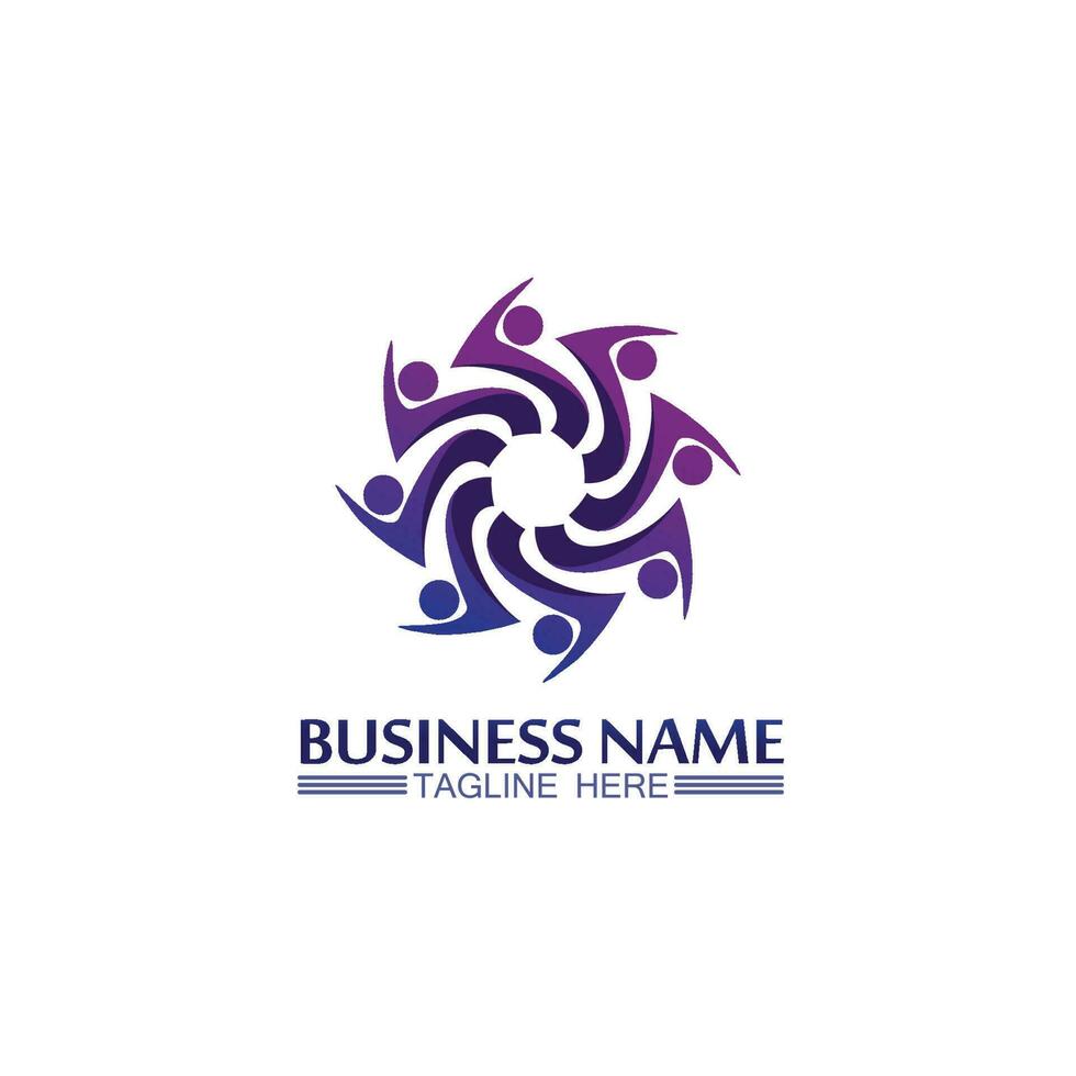succes logo team work brand and business logo, vector community, unity colorful and friendship , partner teamwork care logo
