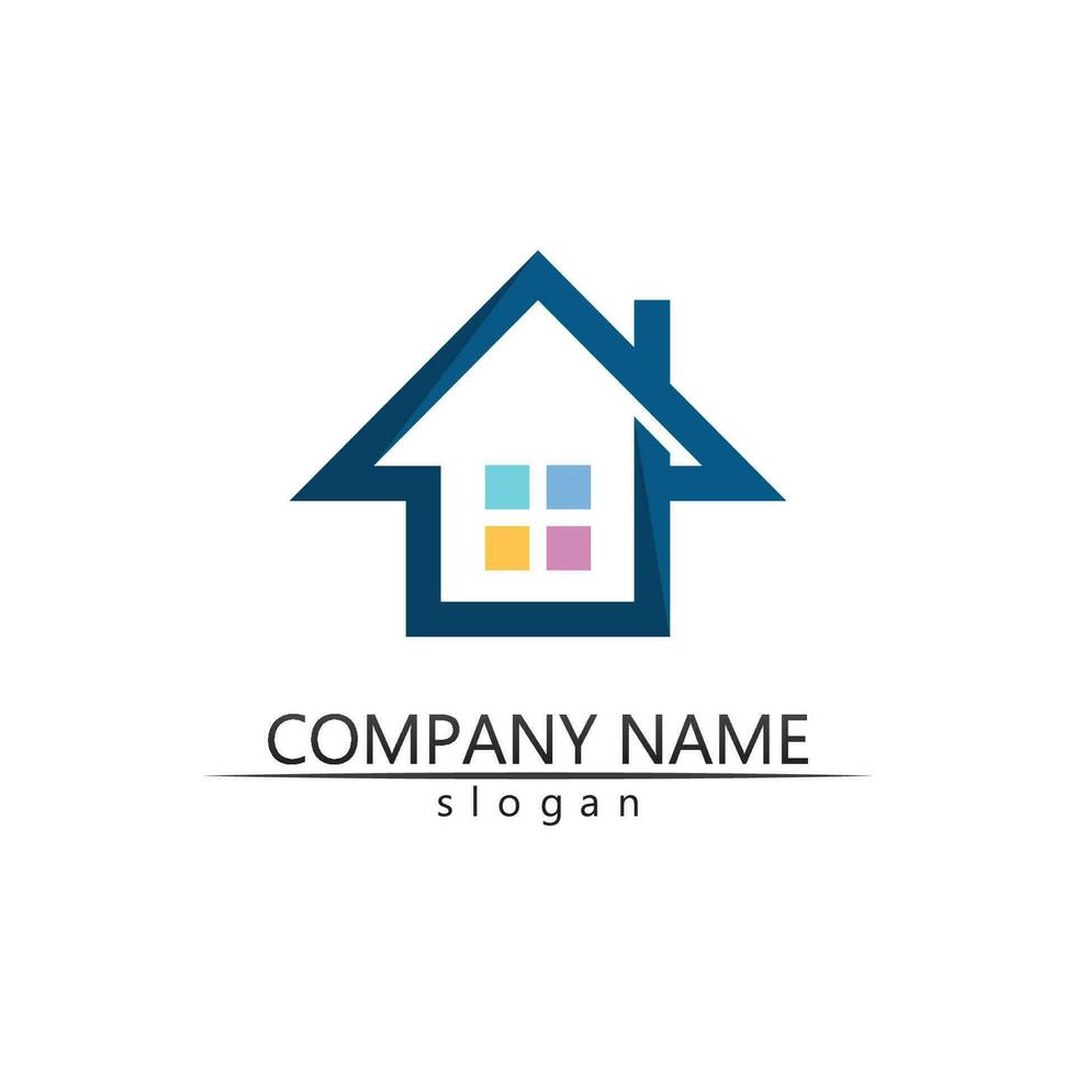 Real estate and home buildings vector logo icons template