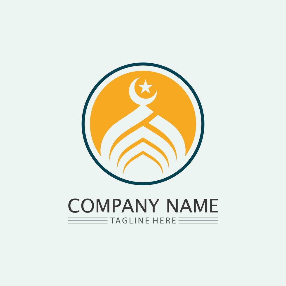 Creative Arabic Islamic Ramadan Kareem in crescent moon shape with lamp for Holy Month of Muslim Community Festival celebration vector design illustration
