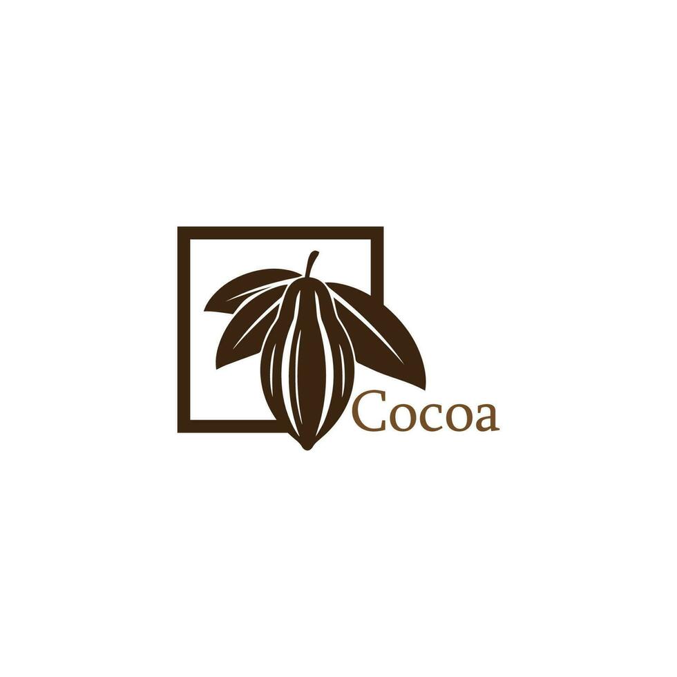 logotipo de chocolate e icono de cacao y diseño vectorial nuez y nuez deliciosa vector