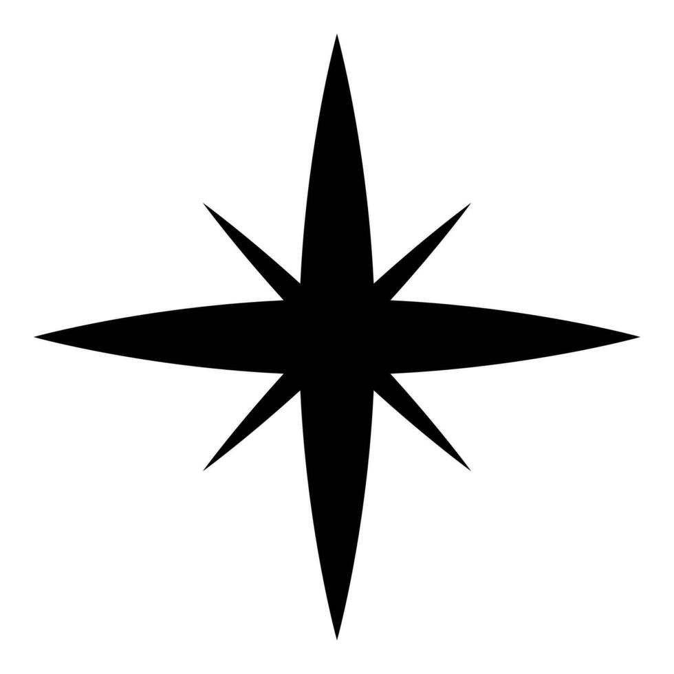 Star spark icon black color vector illustration image flat style