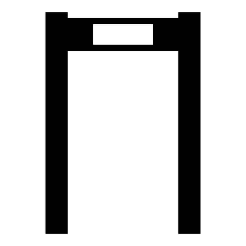 Metal detector arch airport frame control concept scanner security safety technology arched icon black color vector illustration image flat style