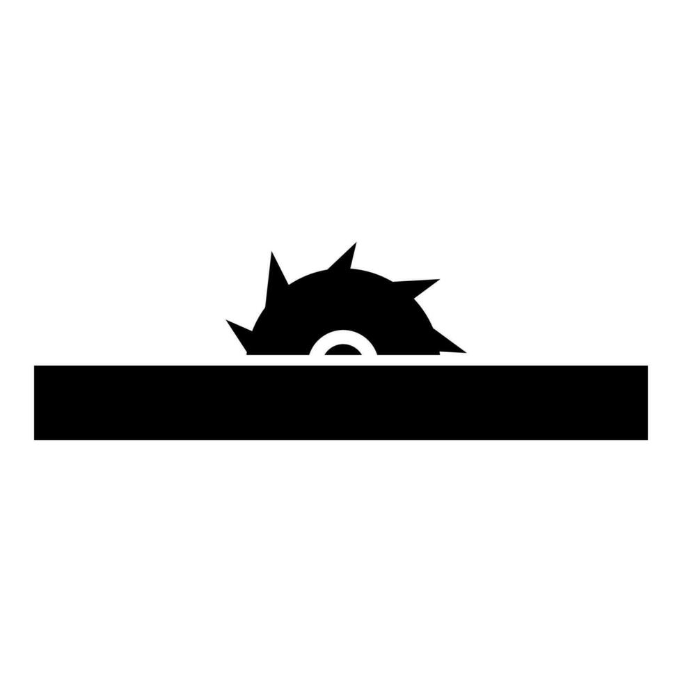 Circular saw bench table wheel blade carpentry workshop concept icon black color vector illustration image flat style