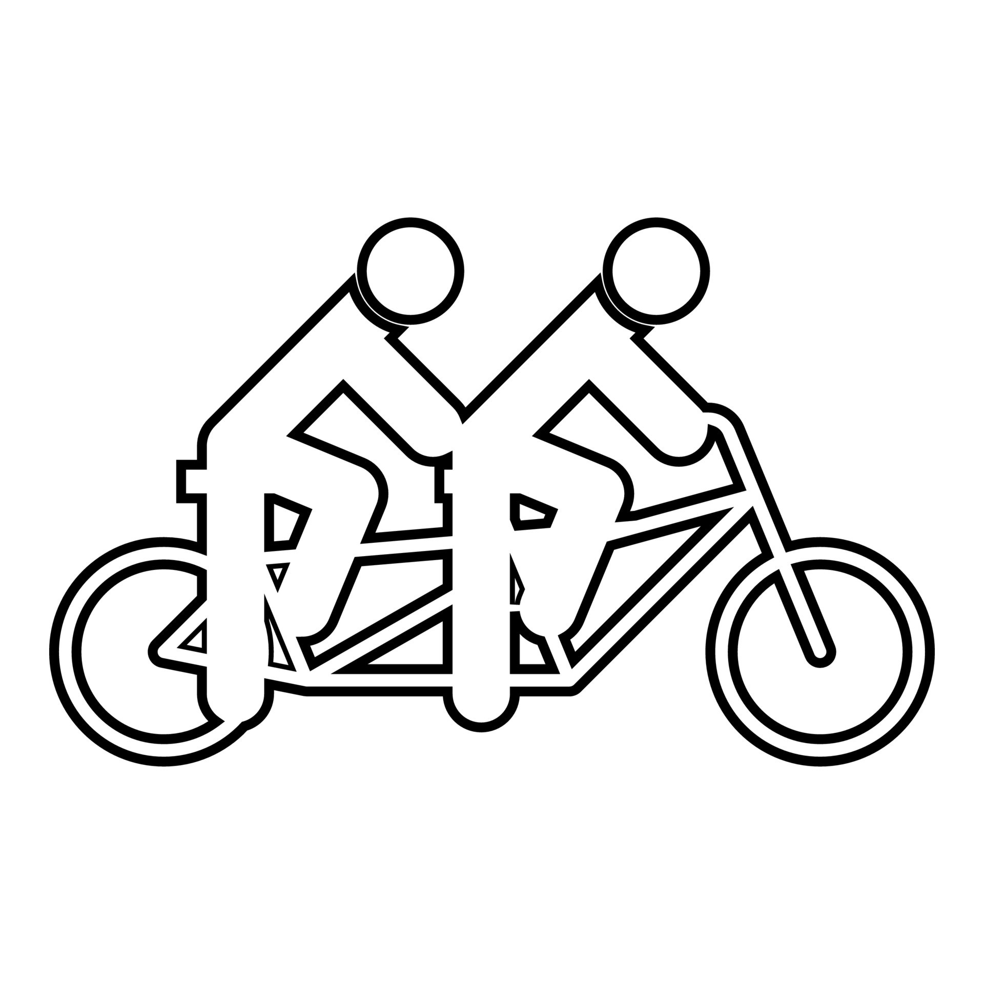 Two people on tandem bicycle ride together bike team concept riding travel  contour outline line icon black color vector illustration image thin flat  style 24381433 Vector Art at Vecteezy