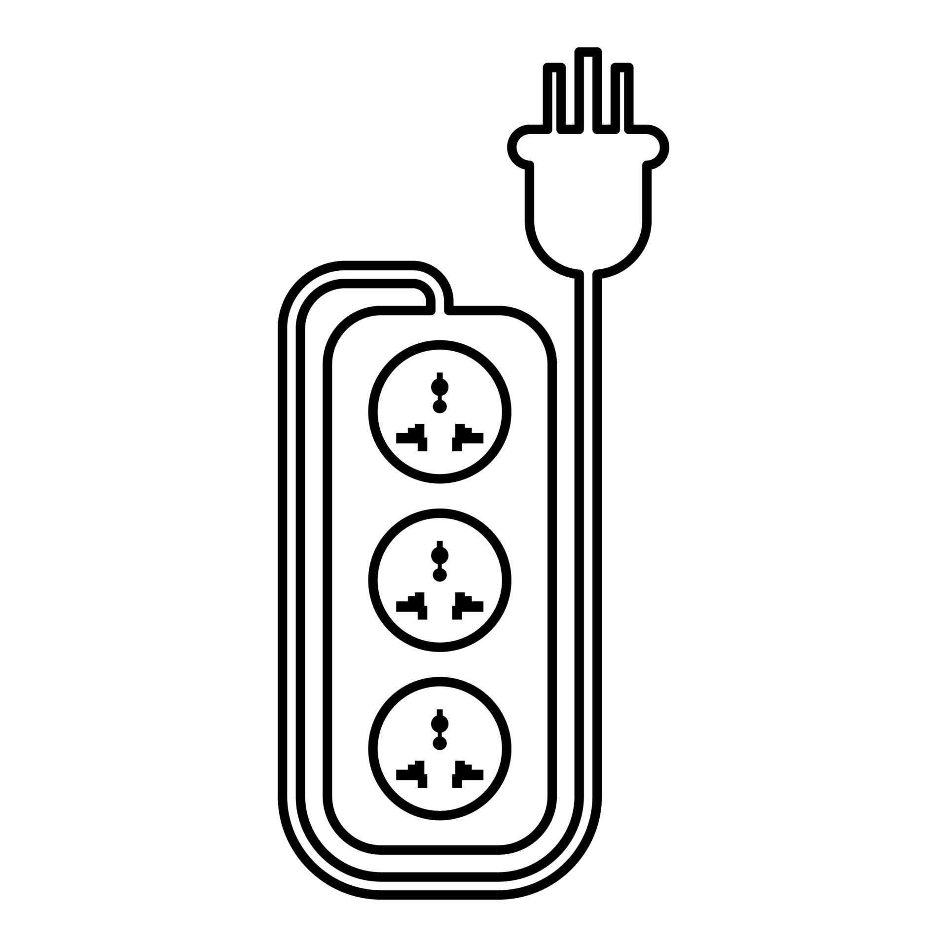 Strip multi plug network filter smart power tripled wire socket adapter
