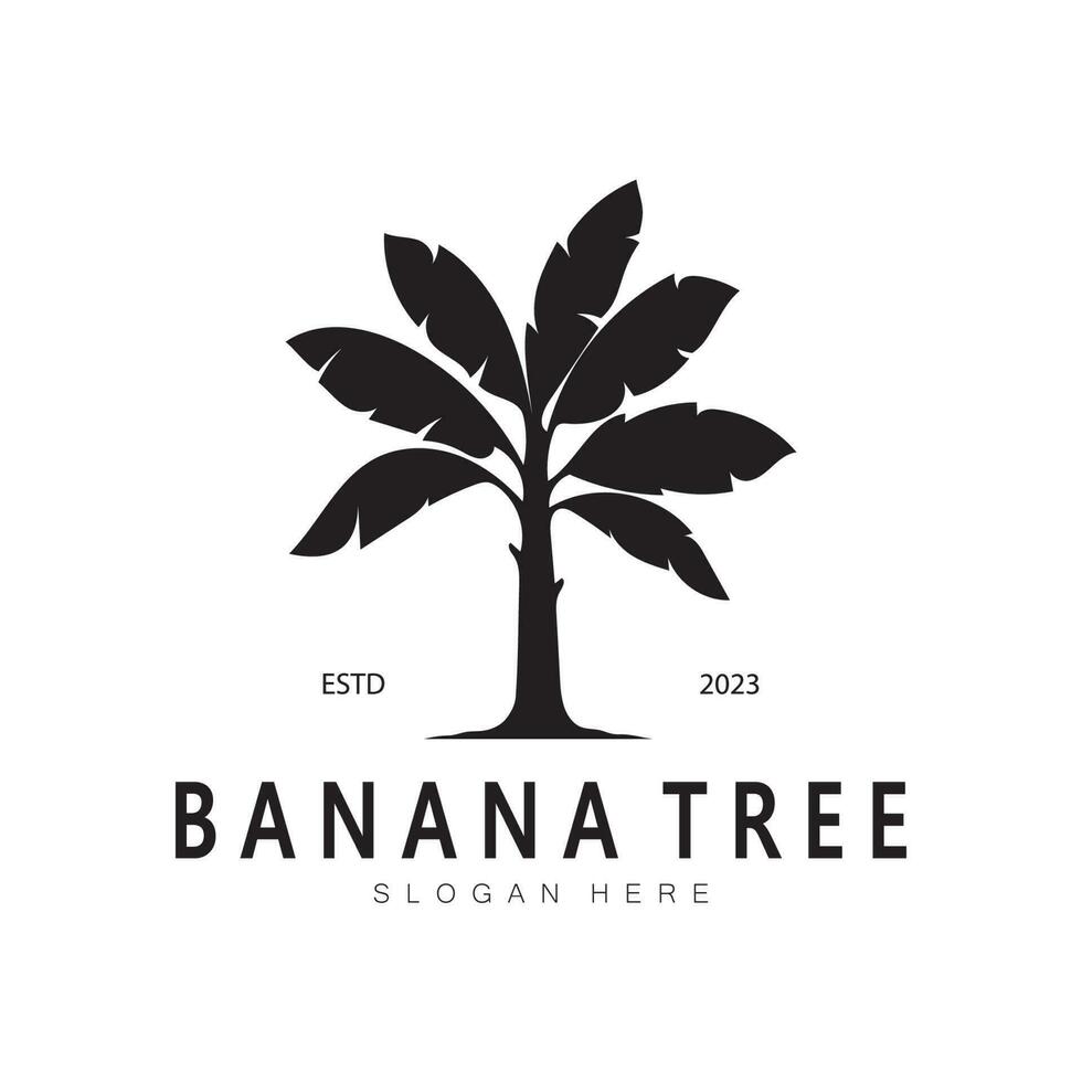 Simple Silhouette Banana Tree  Logo. Flat Design vector