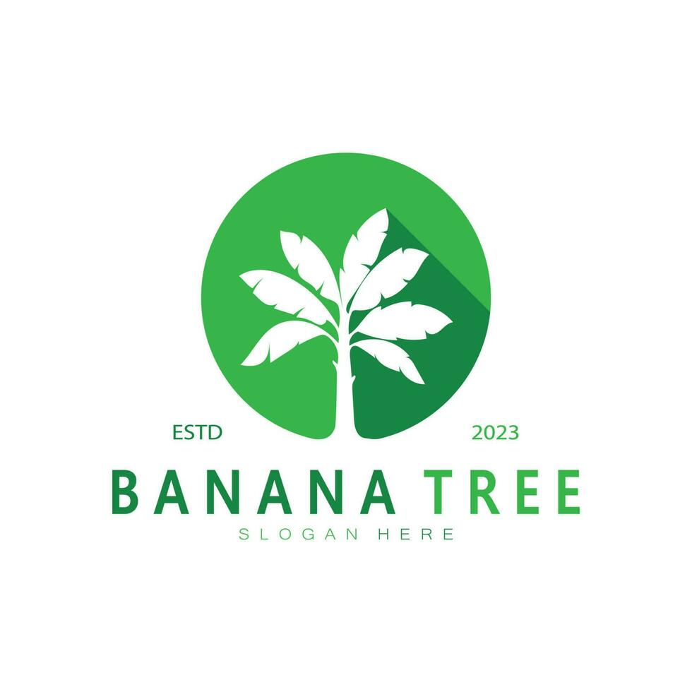 Simple Silhouette Banana Tree  Logo. Flat Design vector