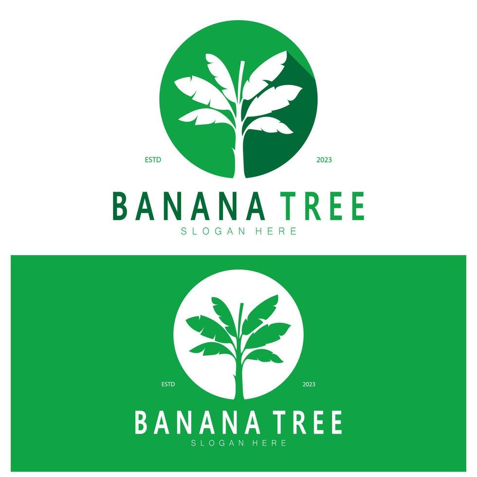 Simple Silhouette Banana Tree  Logo. Flat Design vector