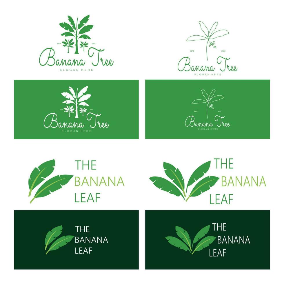 Simple Silhouette Banana Tree  Logo. Flat Design vector