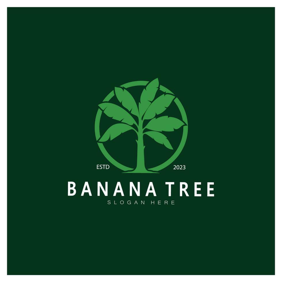 Simple Silhouette Banana Tree  Logo. Flat Design vector