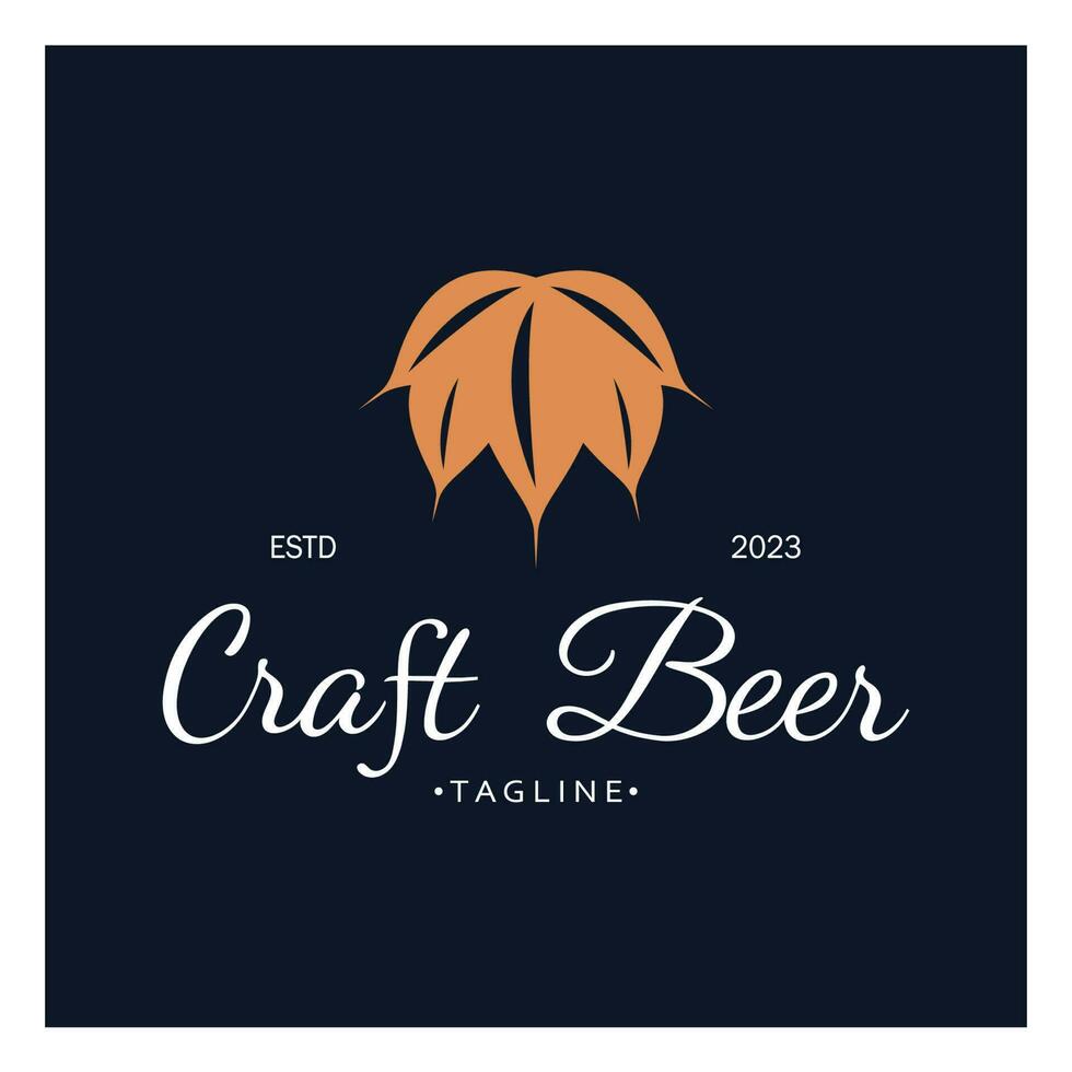 Beer logo template with vintage craft wheat.For badge, emblem,malt,beer company,bar,alcoholic drink vector