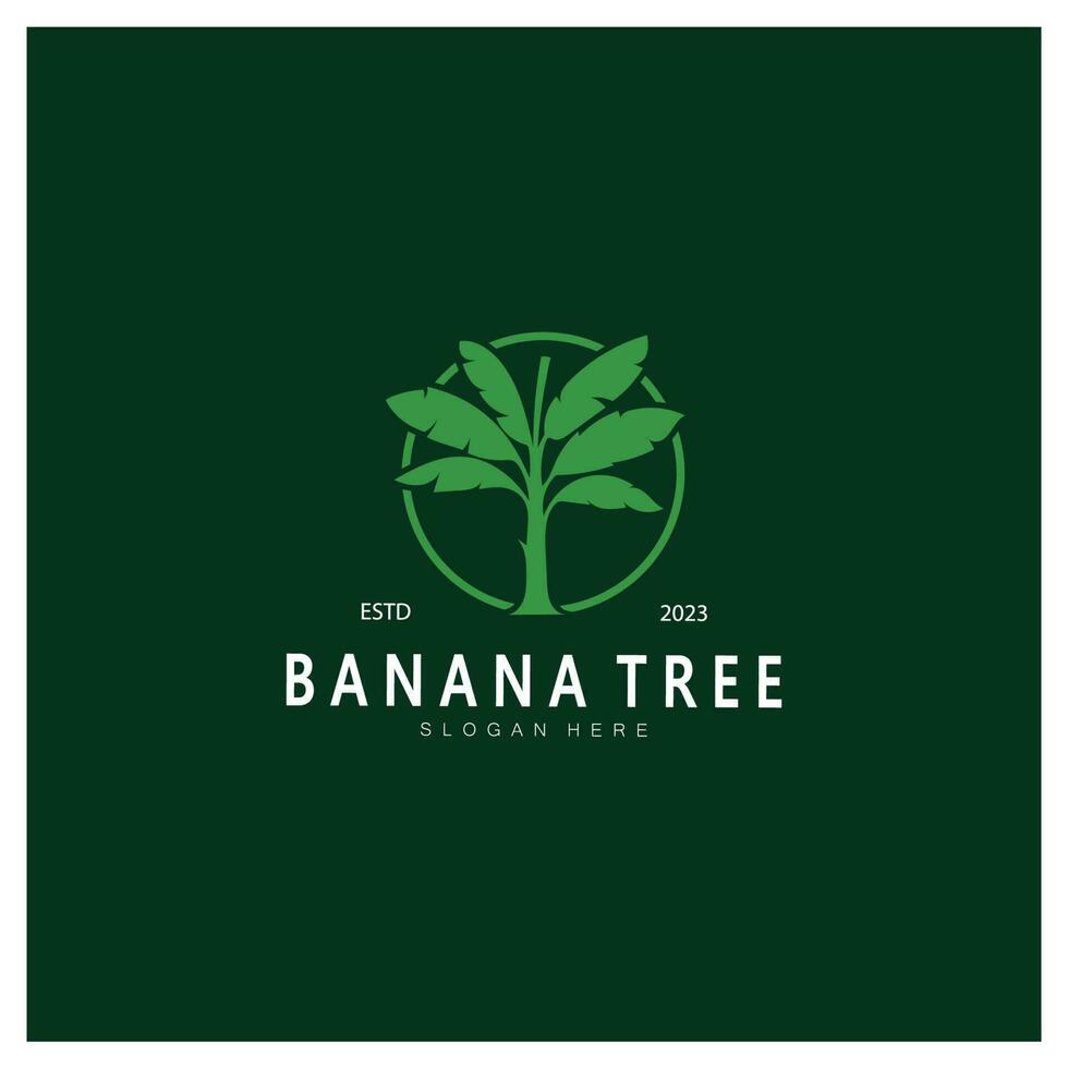 Simple Silhouette Banana Tree  Logo. Flat Design vector
