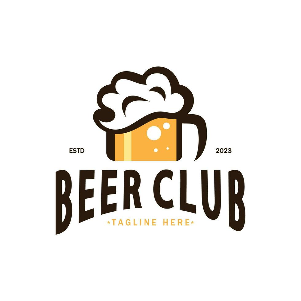 Beer logo template with vintage craft wheat.For badge, emblem,malt,beer company,bar,alcoholic drink vector