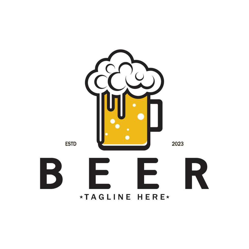 Beer logo template with vintage craft wheat.For badge, emblem,malt,beer company,bar,alcoholic drink vector