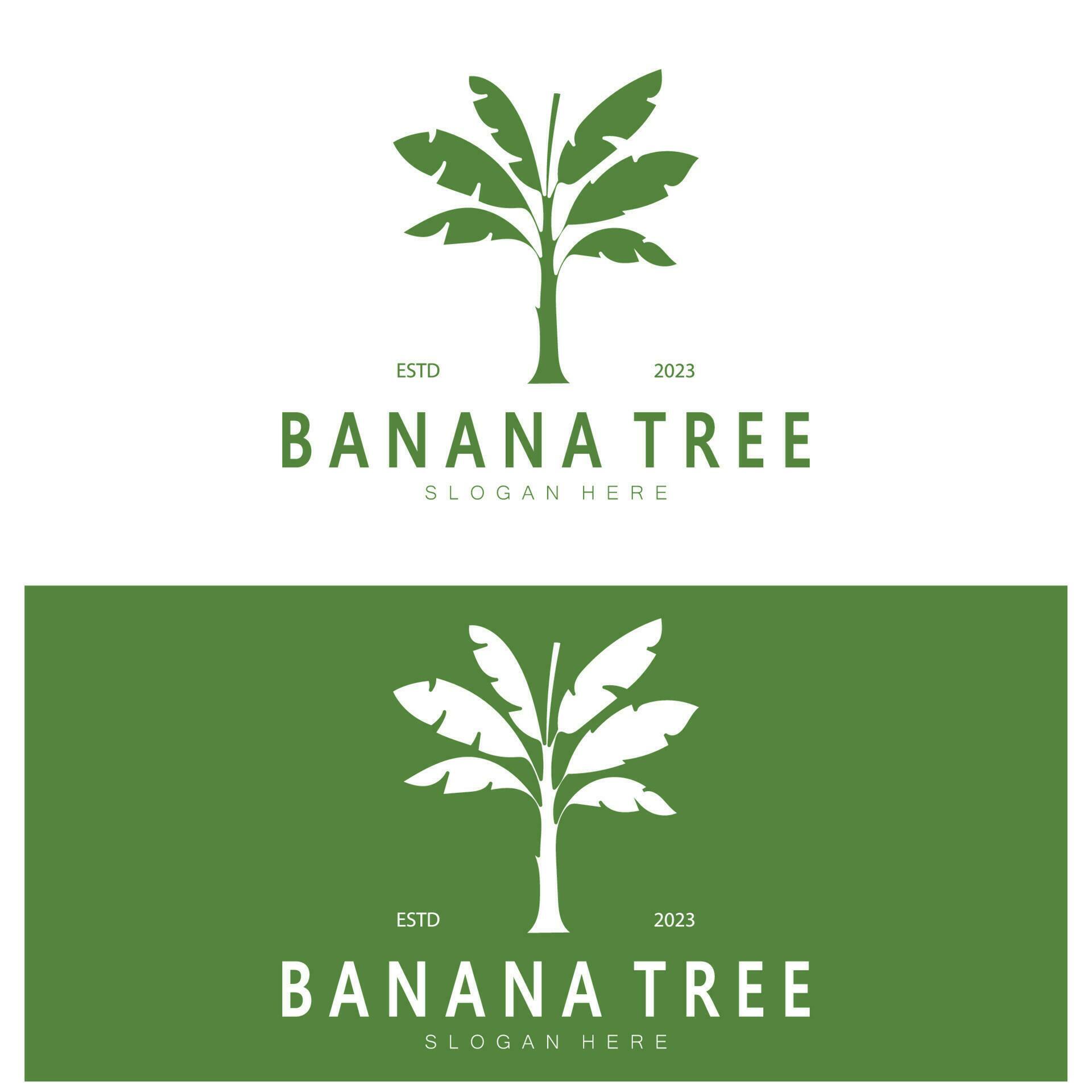 Simple Silhouette Banana Tree Logo. Flat Design vector 24381704 Vector Art at Vecteezy